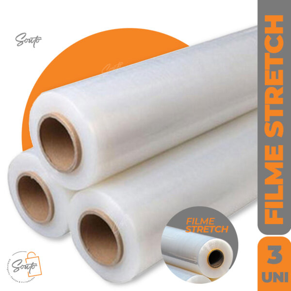 Filme Strech com Tubete - Kit com 3 bobinas